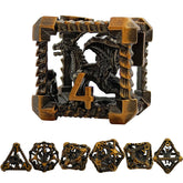 Obsidrak Copper Hollow Dice Set – Mystic Antique Colors for RPG & D&D