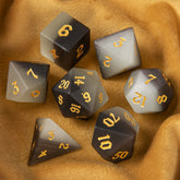 Matte Black Cat’s Eye Stone Dice Set – Handcrafted Luxury Gemstone RPG Dice for D&D, Pathfinder & Collectors