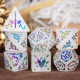 Natural White Crystal Dice Set – Luxury Gemstone Dice for D&D, RPGs & Collectors