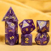 Natural Amethyst Crystal Dice Set – Luxury Gemstone Dice for D&D, RPGs & Collectors