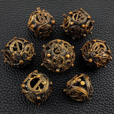 Infermor Metal Hollow Dice Set – 7 Dice, Copper Material, 10 Stunning Color Options