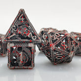 Solid Copper Hollow Dice Set 7‑Piece 3 Antique Copper Finishes