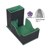Portable Dice Tower & Storage Box with Velvet & PU Leather – All-in-One Dice Tray, D20 Included, Perfect for DnD, RPGs, and Board Games
