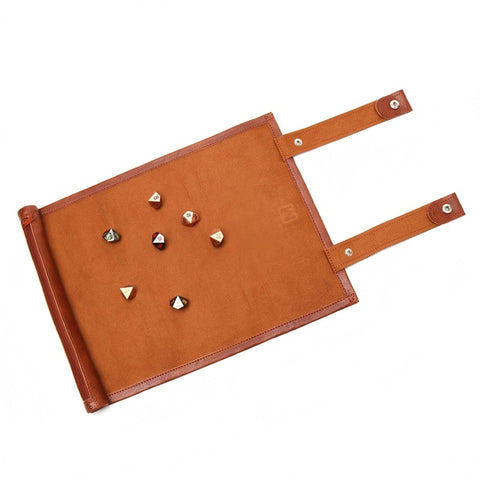 PU Leather Dice Storage Roll Bag – Soft Velvet Lining, Portable Dice Mat for D&D, RPG & Tabletop Games