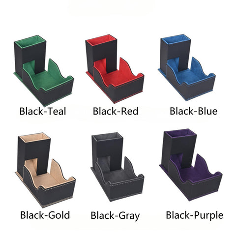 Portable Dice Tower & Storage Box with Velvet & PU Leather – All-in-One Dice Tray, D20 Included, Perfect for DnD, RPGs, and Board Games