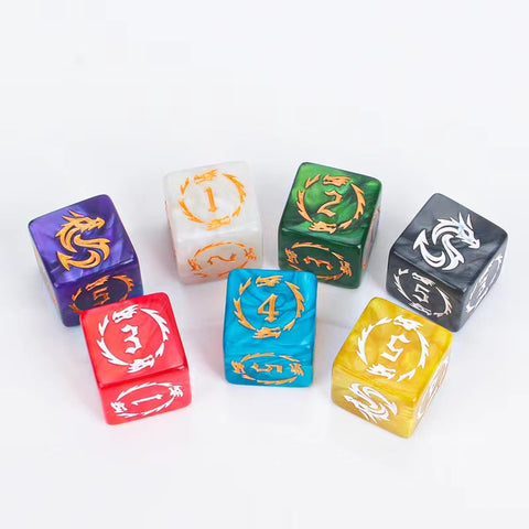 Ancient Dragon Acrylic Dice Set – 7 Colors Polyhedral DND Dice for Tabletop RPG