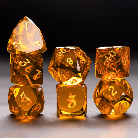 Iridescent Prism Glass Dice Set – Handcrafted Multi-Faceted K9 Glass RPG Dice for D&D, Pathfinder & Collectors