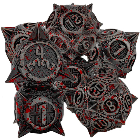 Meteoric Mace Solid Metal Dice Set – Stunning Color Options (Copper‑Blue, Bloodstain, Iridescent, etc.)