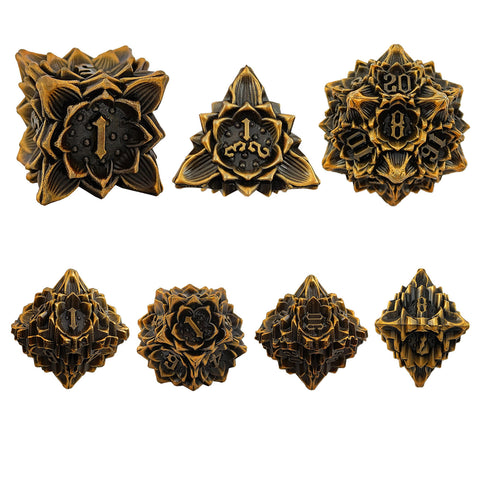 Phantom's Gambit Zinc Alloy Metal Dice Set with Skull Engraving – Multiple Color Options Available