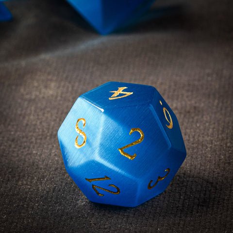 Royal Blue Cat’s Eye Stone Dice Set – Handcrafted Luxury Gemstone RPG Dice for D&D, Pathfinder & Collectors