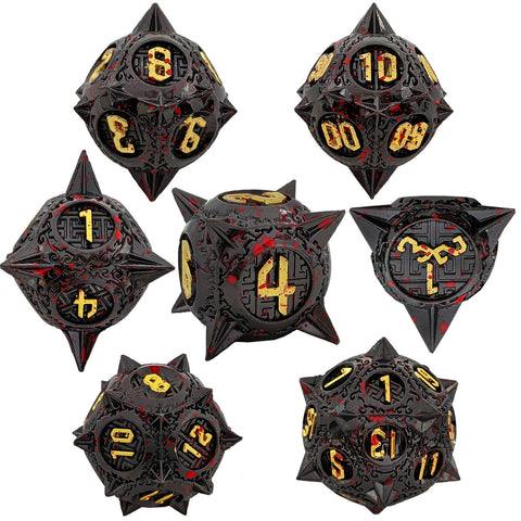 Meteoric Mace Solid Metal Dice Set – Stunning Color Options (Copper‑Blue, Bloodstain, Iridescent, etc.)