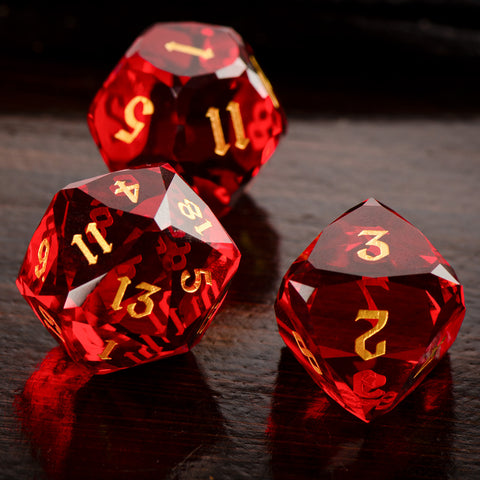 Iridescent Prism Glass Dice Set – Handcrafted Multi-Faceted K9 Glass RPG Dice for D&D, Pathfinder & Collectors