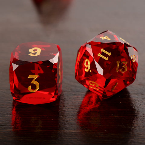Iridescent Prism Glass Dice Set – Handcrafted Multi-Faceted K9 Glass RPG Dice for D&D, Pathfinder & Collectors