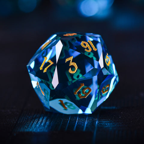 Iridescent Prism Glass Dice Set – Handcrafted Multi-Faceted K9 Glass RPG Dice for D&D, Pathfinder & Collectors