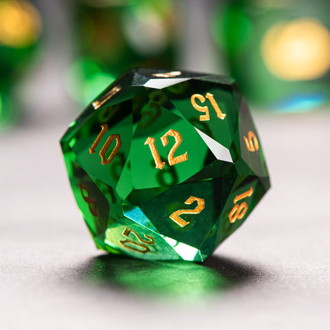 Iridescent Prism Glass Dice Set – Handcrafted Multi-Faceted K9 Glass RPG Dice for D&D, Pathfinder & Collectors