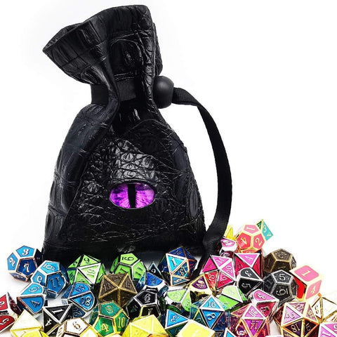 Dragon Eye Leather Dice Bag – Stylish RPG Storage Pouch with 5 Color Options