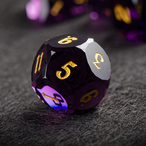 Iridescent Prism Glass Dice Set – Handcrafted Multi-Faceted K9 Glass RPG Dice for D&D, Pathfinder & Collectors