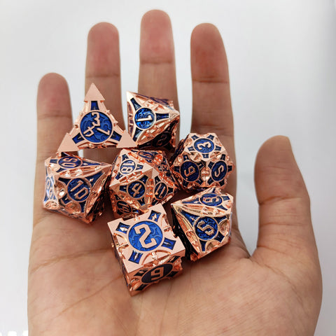 Sharp-Cornered Metal Dice Set with Precision Edges – Multiple Color Options Available