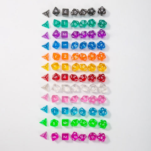 Mystic Shard Dice Set – 7 Polyhedral Dice in Random Blind Box Colors, Acrylic DND Dice