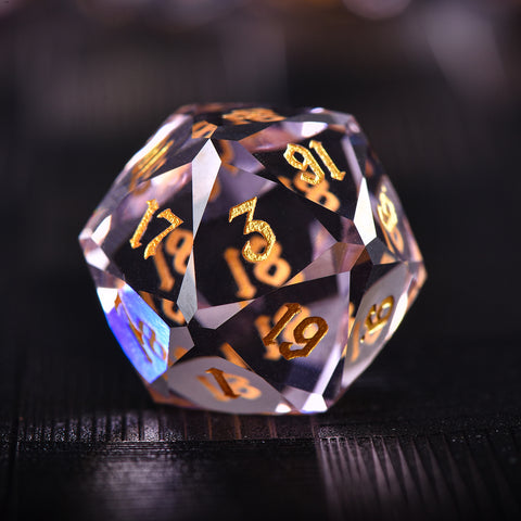 Iridescent Prism Glass Dice Set – Handcrafted Multi-Faceted K9 Glass RPG Dice for D&D, Pathfinder & Collectors