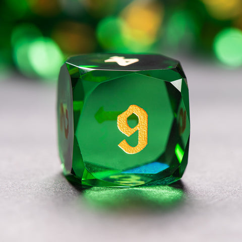 Iridescent Prism Glass Dice Set – Handcrafted Multi-Faceted K9 Glass RPG Dice for D&D, Pathfinder & Collectors