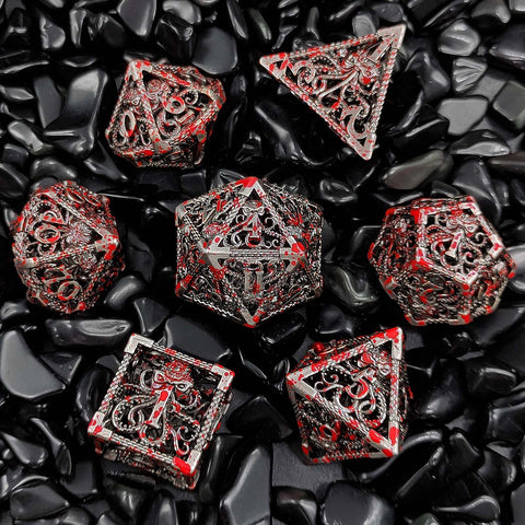 Cthulhu’s Gaze Copper Hollow Dice Set – Bloodstain, Antique Gold & Aged Red Copper