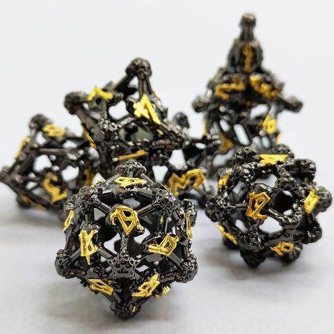 Necroforge Copper Metal Hollow Dice Set with Skull Design – 6 Colors Available