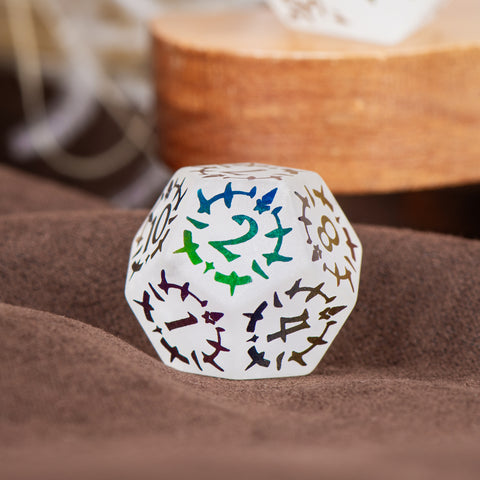 Natural White Crystal Dice Set – Luxury Gemstone Dice for D&D, RPGs & Collectors