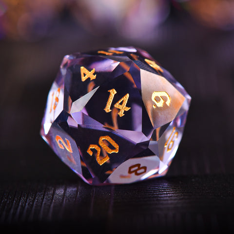 Iridescent Prism Glass Dice Set – Handcrafted Multi-Faceted K9 Glass RPG Dice for D&D, Pathfinder & Collectors
