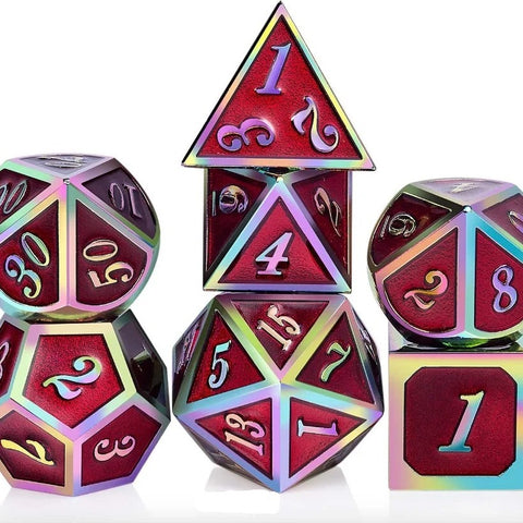 Zinc Alloy Metal Polyhedral Dice Set – Multiple colors available for DND & Tabletop RPGs