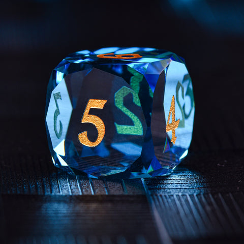 Iridescent Prism Glass Dice Set – Handcrafted Multi-Faceted K9 Glass RPG Dice for D&D, Pathfinder & Collectors