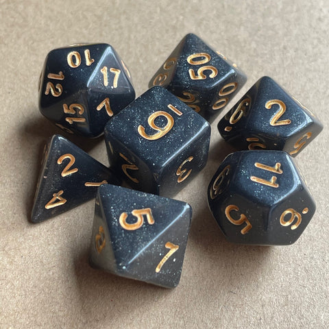 Starlight Mystery Acrylic Dice Set – 15 Random Colors, 7 Polyhedral Dice for DND, RPG, Pathfinder & Tabletop Games