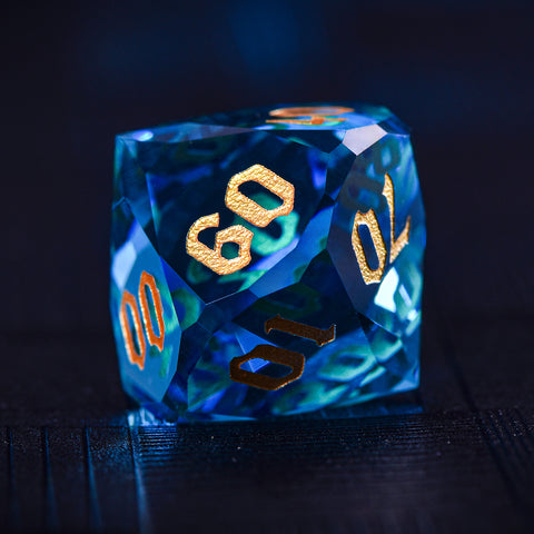 Iridescent Prism Glass Dice Set – Handcrafted Multi-Faceted K9 Glass RPG Dice for D&D, Pathfinder & Collectors