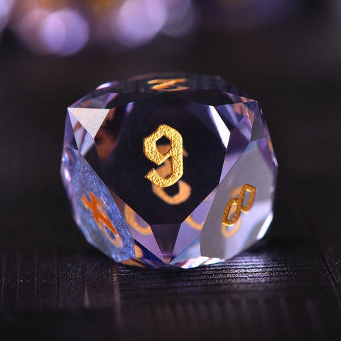 Iridescent Prism Glass Dice Set – Handcrafted Multi-Faceted K9 Glass RPG Dice for D&D, Pathfinder & Collectors