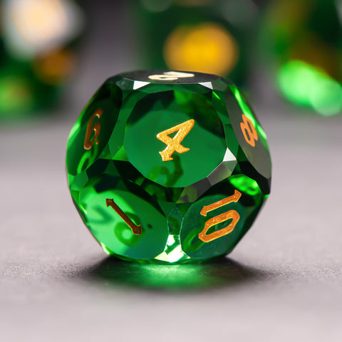 Iridescent Prism Glass Dice Set – Handcrafted Multi-Faceted K9 Glass RPG Dice for D&D, Pathfinder & Collectors