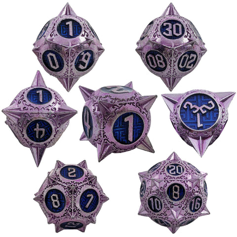 Meteoric Mace Solid Metal Dice Set – Stunning Color Options (Copper‑Blue, Bloodstain, Iridescent, etc.)