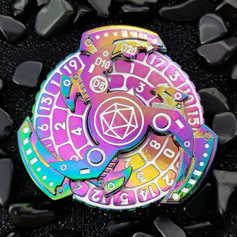 7-in-1 Mechanical Spinner Dice – DND Zinc Alloy Fidget Spinner Multiple colors available