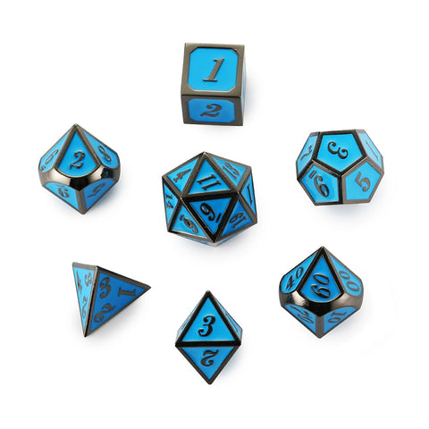 Zinc Alloy Metal Polyhedral Dice Set – Multiple colors available for DND & Tabletop RPGs