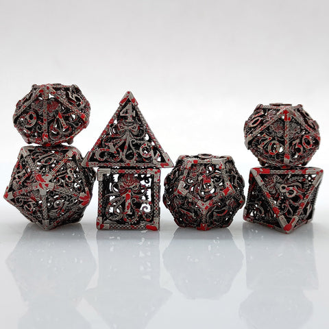 Cthulhu’s Gaze Copper Hollow Dice Set – Bloodstain, Antique Gold & Aged Red Copper