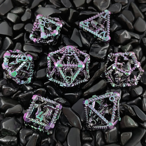Obsidrak Copper Hollow Dice Set – Mystic Antique Colors for RPG & D&D