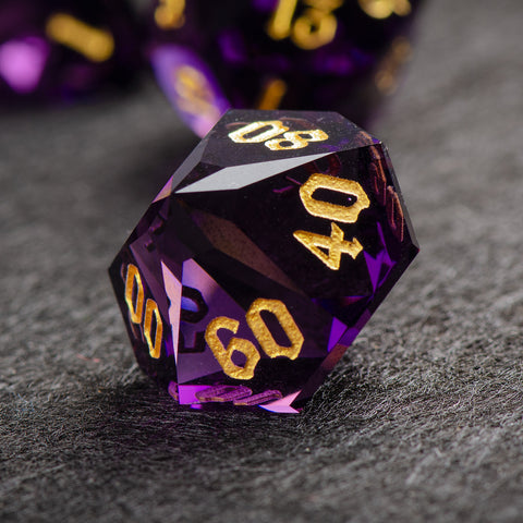 Iridescent Prism Glass Dice Set – Handcrafted Multi-Faceted K9 Glass RPG Dice for D&D, Pathfinder & Collectors