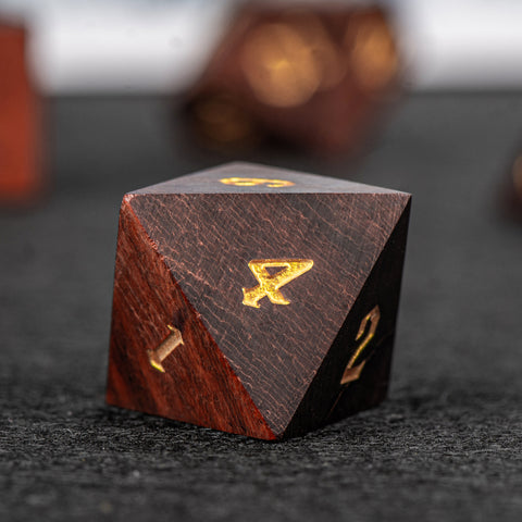 Natural Wooden Dice Set – Handcrafted Luxury Dice for D&D, RPGs & Collectors