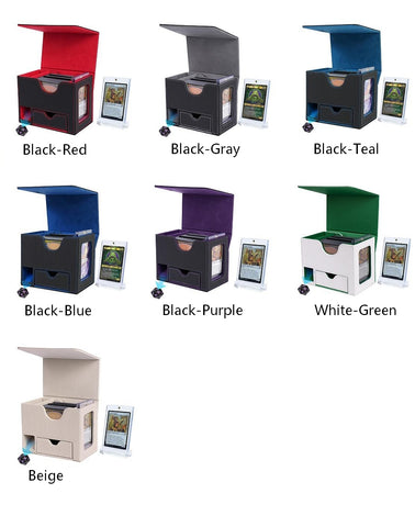 Portable Dice Tower & Storage Box with Velvet & PU Leather – All-in-One Dice Tray, D20 Included, Perfect for DnD, RPGs, and Board Games