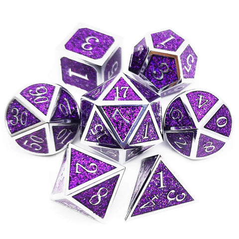Zinc Alloy Metal Polyhedral Dice Set – Multiple colors available for DND & Tabletop RPGs