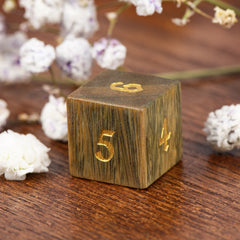 Rosewood Dice Set – Handcrafted Natural Wooden RPG Dice for D&D, Pathfinder & Collectors