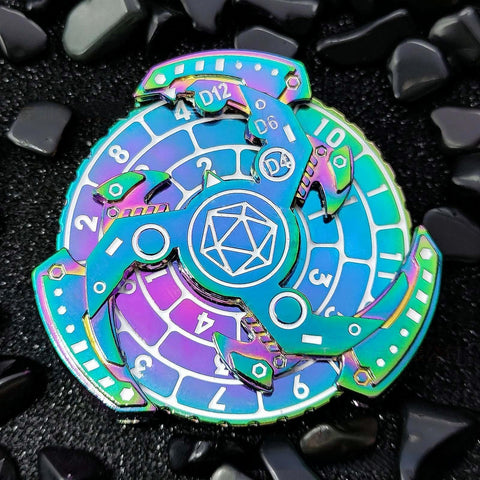 7-in-1 Mechanical Spinner Dice – DND Zinc Alloy Fidget Spinner Multiple colors available