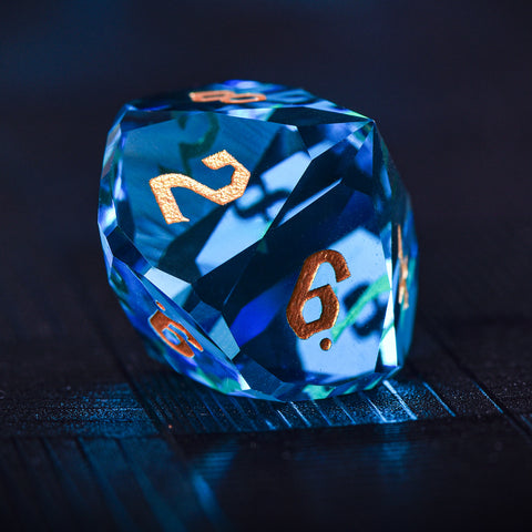 Iridescent Prism Glass Dice Set – Handcrafted Multi-Faceted K9 Glass RPG Dice for D&D, Pathfinder & Collectors