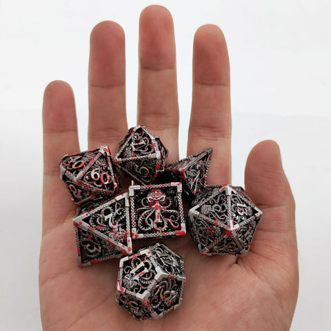 Cthulhu’s Gaze Copper Hollow Dice Set – Bloodstain, Antique Gold & Aged Red Copper