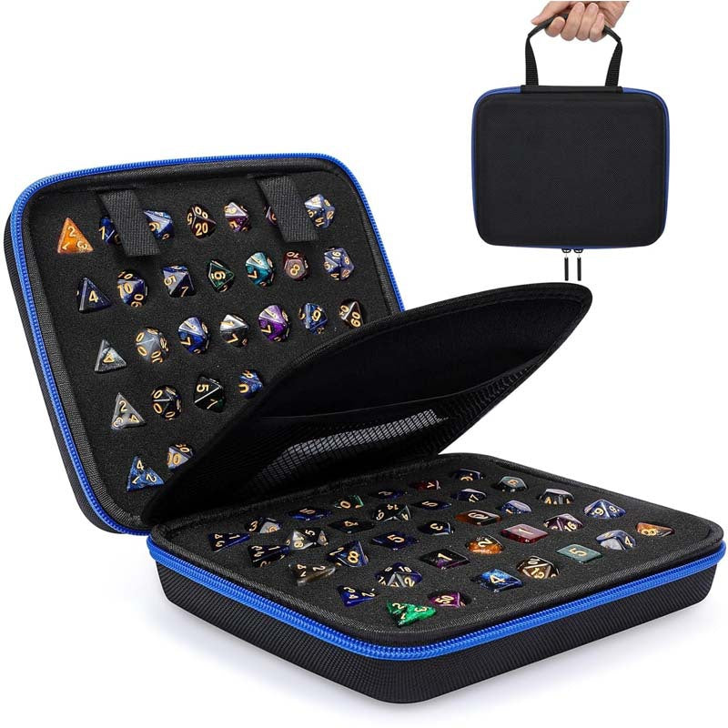 Premium Dice Storage Case with Removable Slotted Tray – Oxford Fabric & EVA – Holds up to 10 Dice Sets – Portable Handle