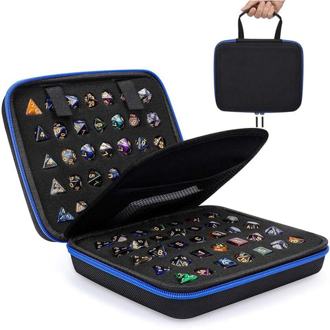 Premium Dice Storage Case with Removable Slotted Tray – Oxford Fabric & EVA – Holds up to 10 Dice Sets – Portable Handle